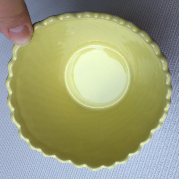 2 Cherry Top White Waffle Cone Ice Cream Soup Cereal Dessert Bowls Yellow Pink - Picture 10 of 12